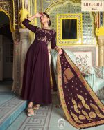 Lily & Lali Mohini Vogue Bemberg Silk Gown WIth Jacquard Dupatta
