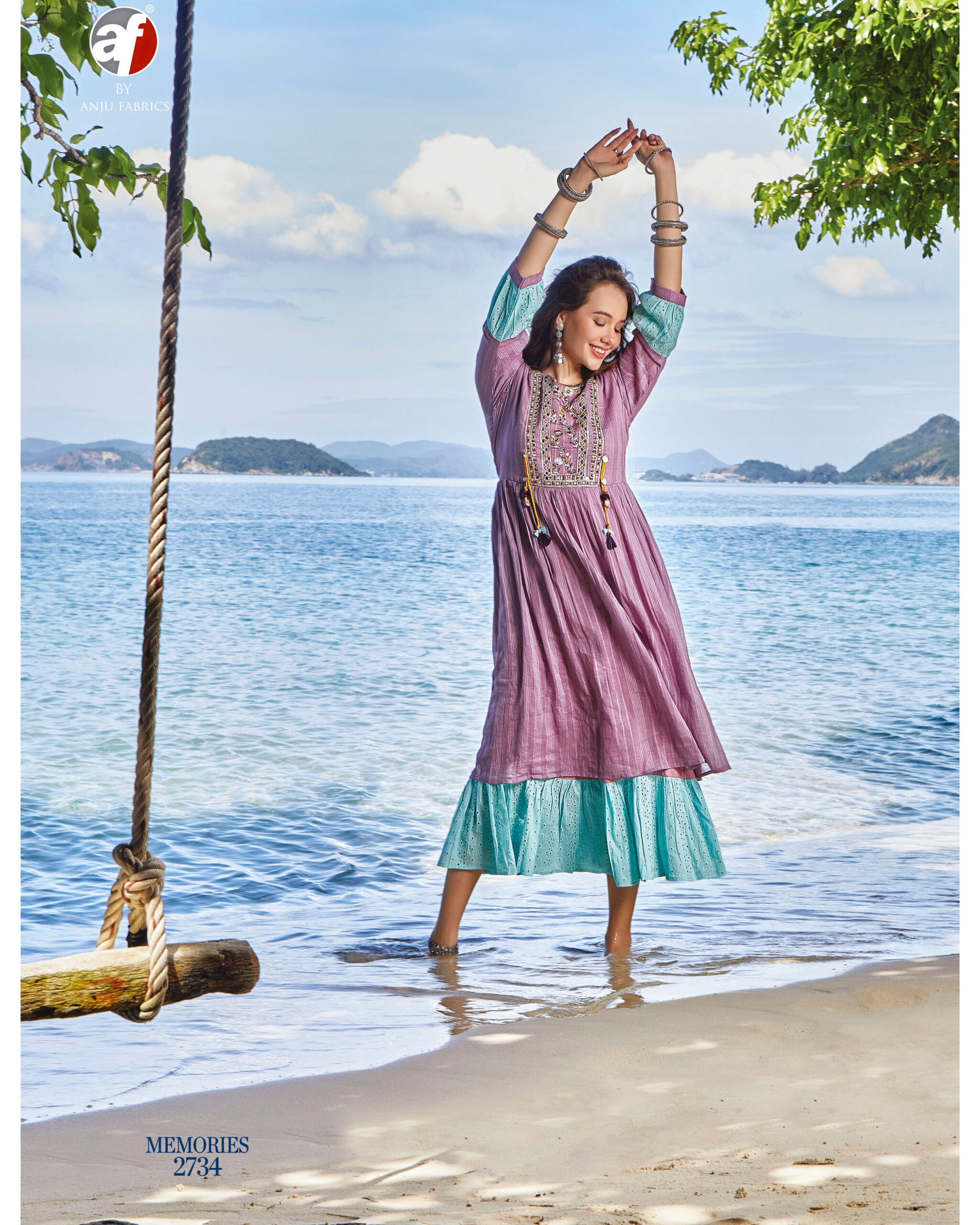 Anju Fabrics Present Memories col 3 Summer Collection Gown