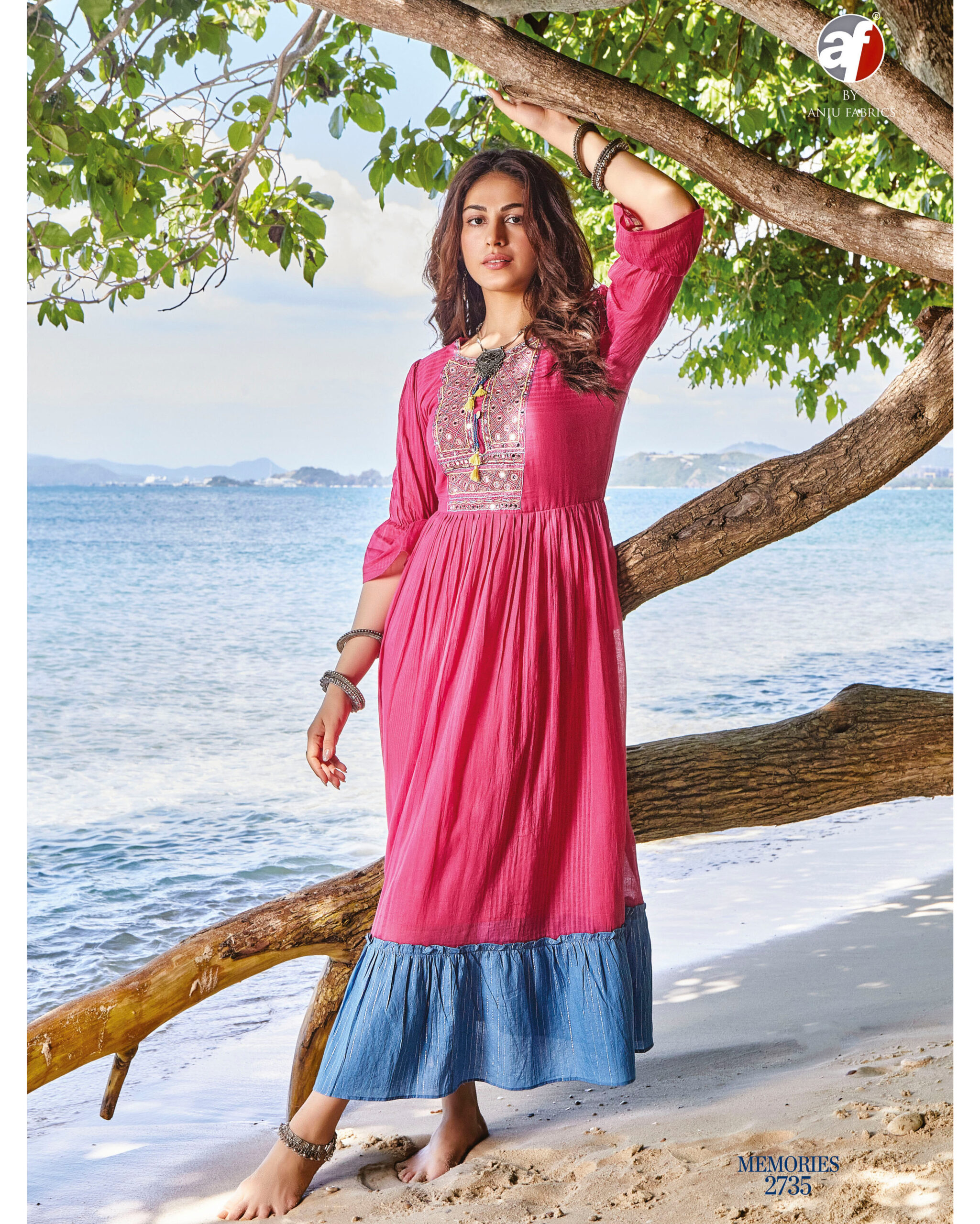 Anju Fabrics Present Memories col 3 Summer Collection Gown