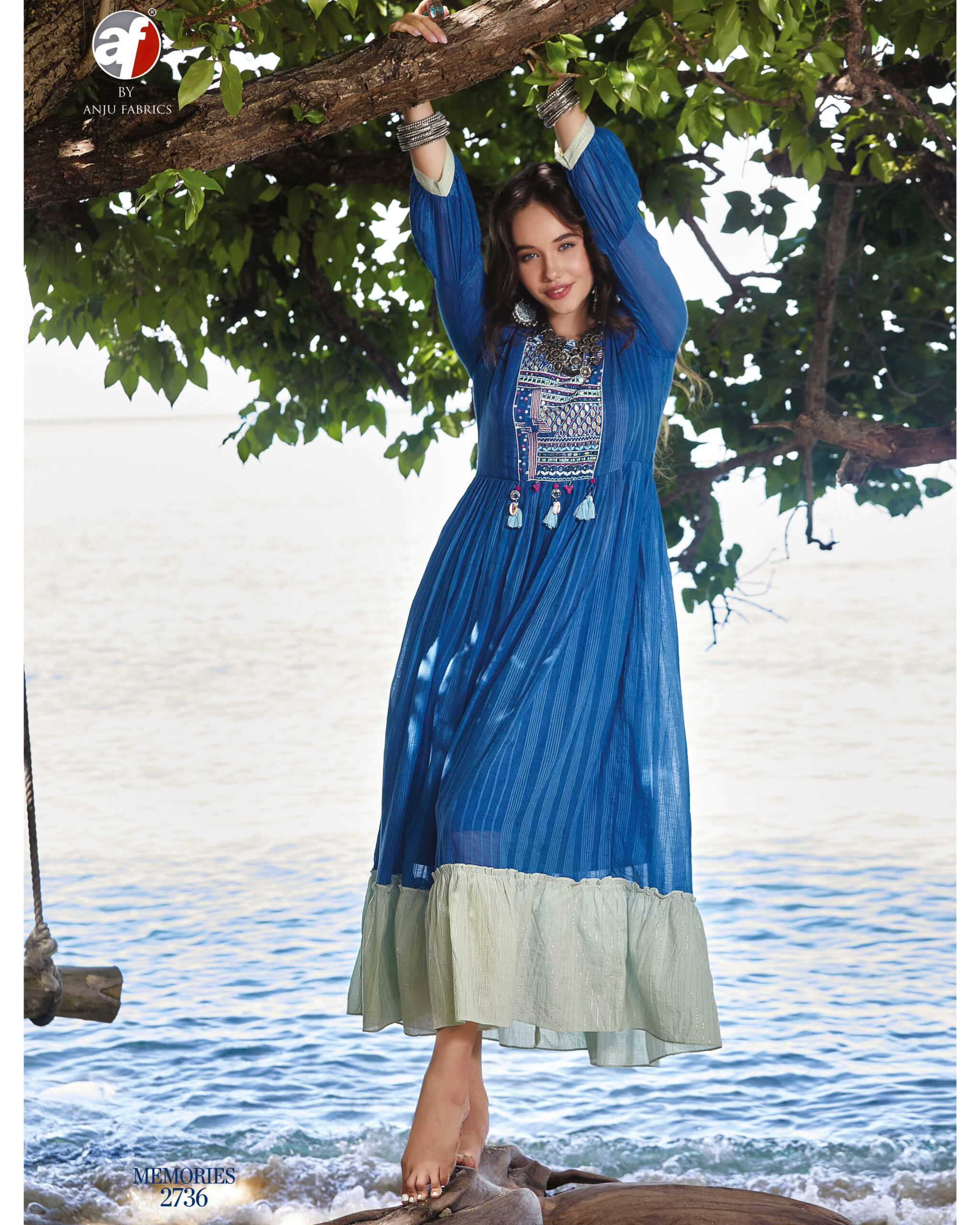 Anju Fabrics Present Memories col 3 Summer Collection Gown