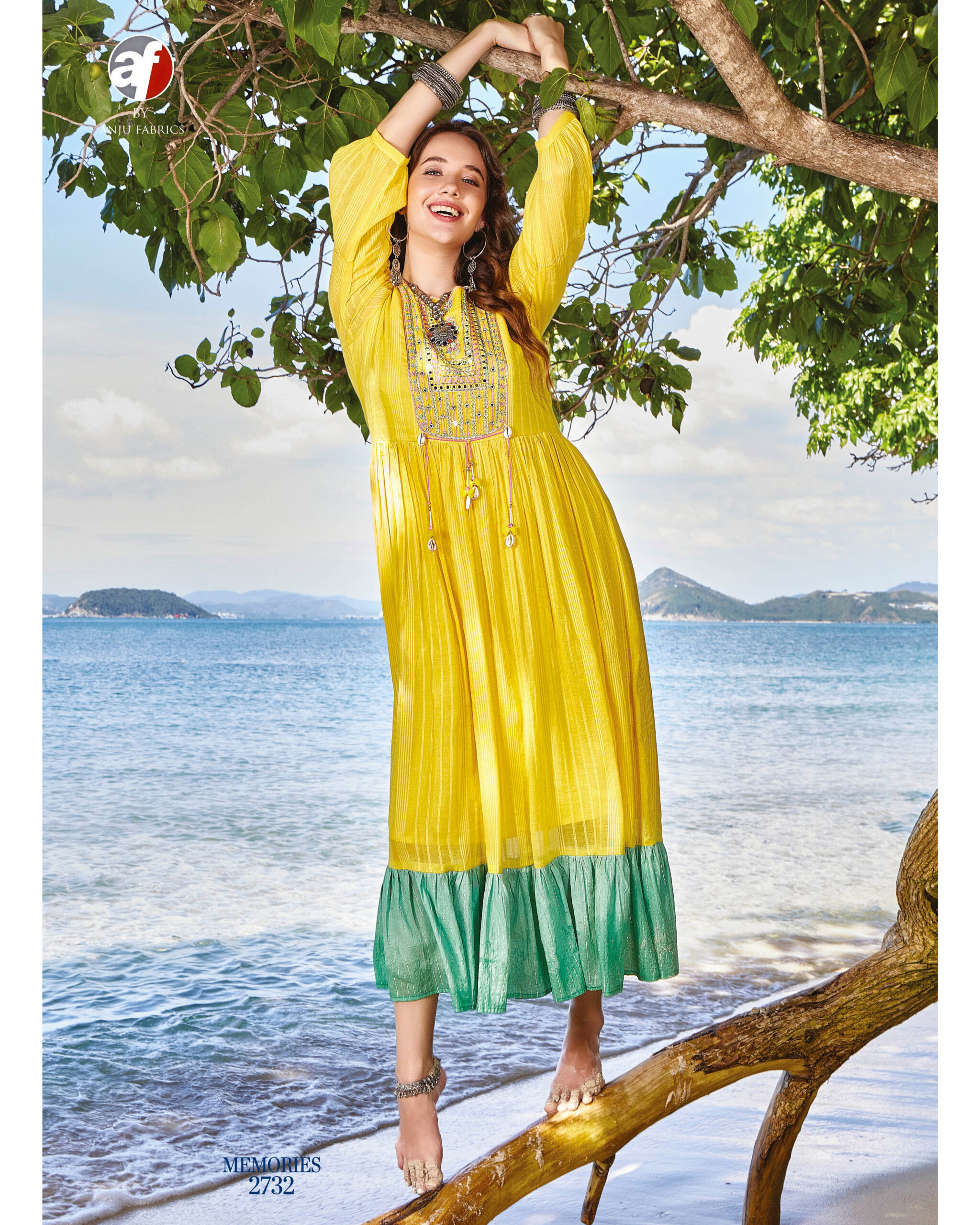 Anju Fabrics Present Memories col 3 Summer Collection Gown