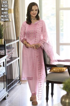 Pure Cotton Embroidery Kurti, Pent, Dupatta Collection