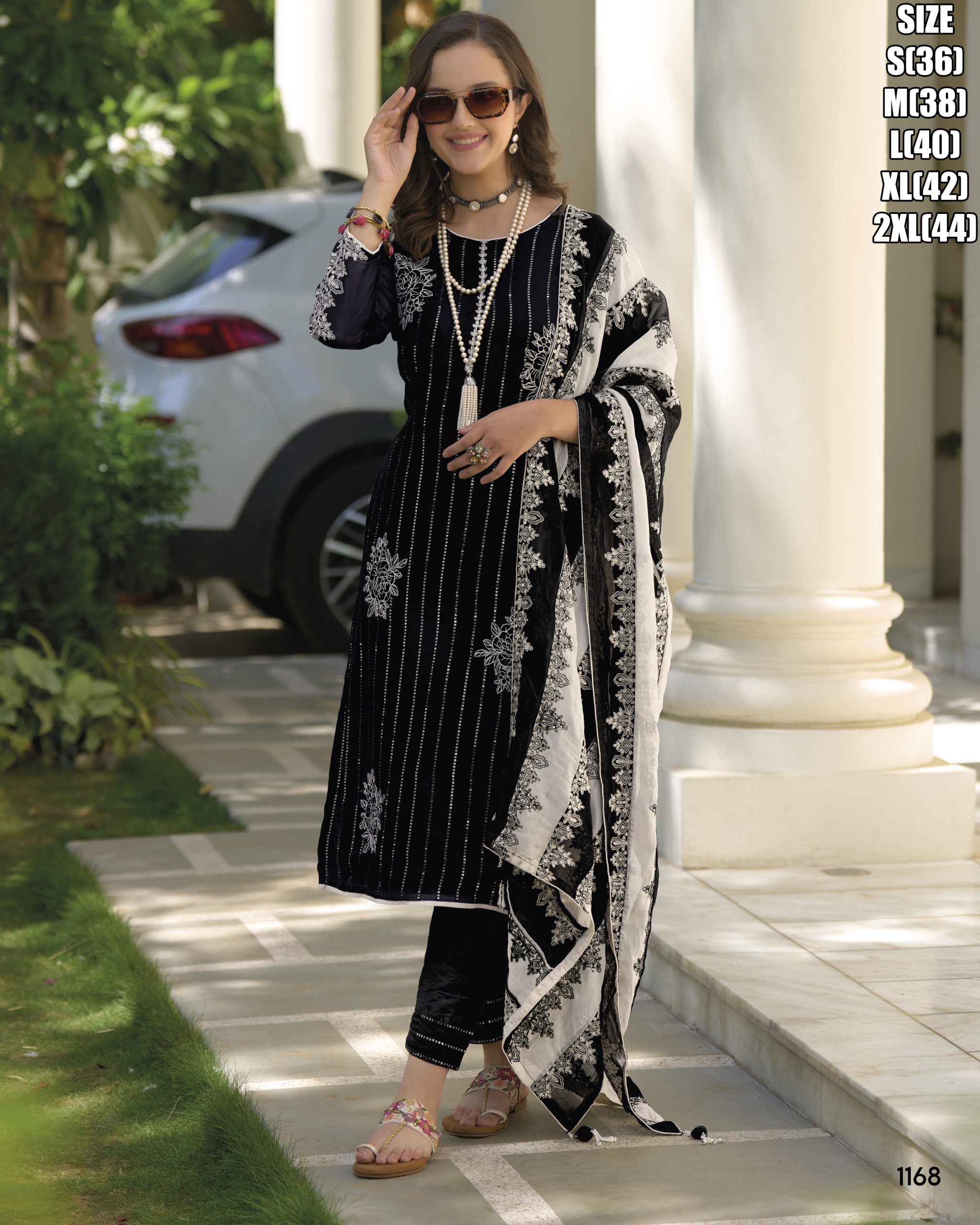 Classic Black & White With Our Stitched Salwar Suit Set Heavy Organza Fancy Embroidery Work And Stunning Dupatta