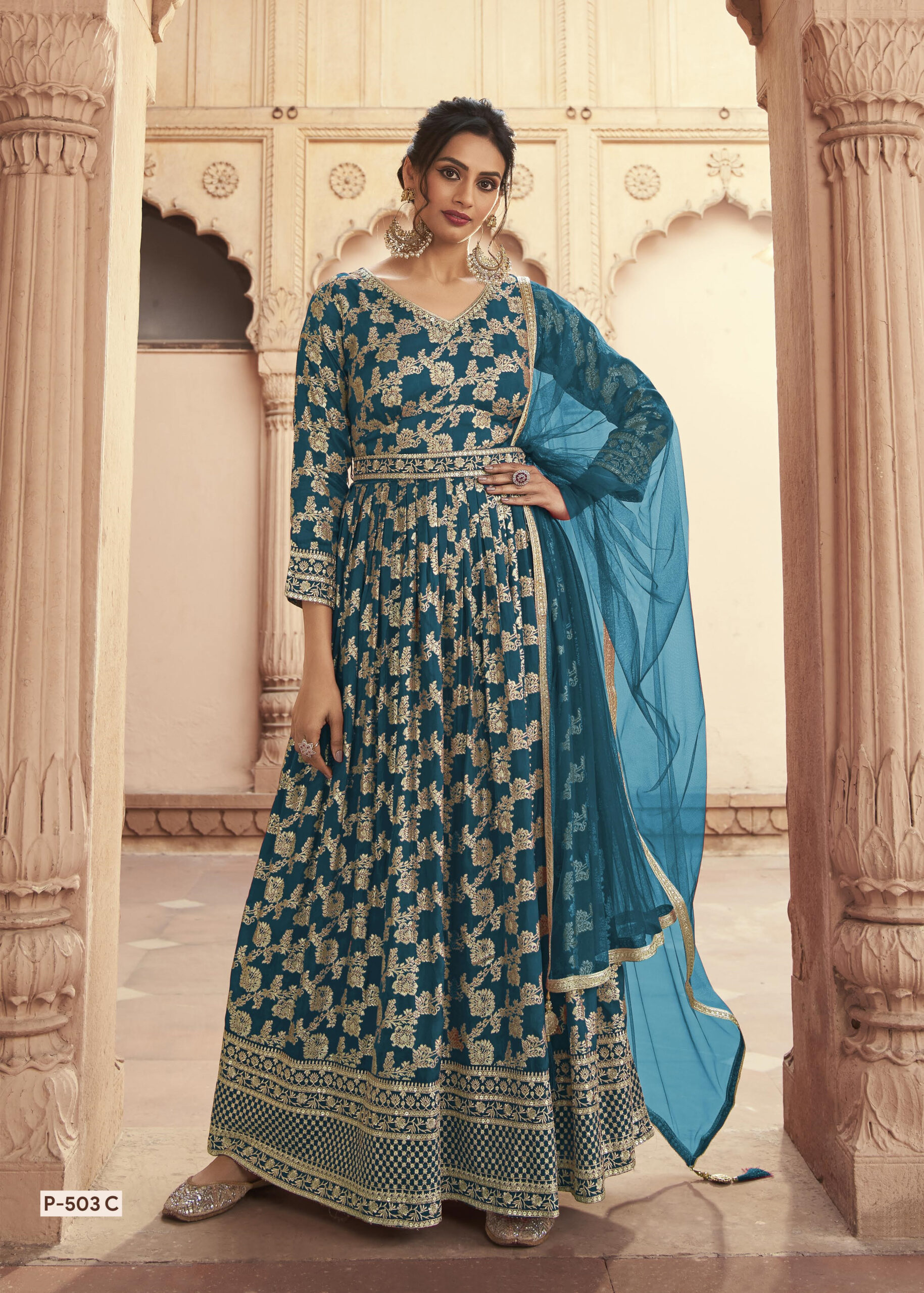 Lt Nitya Vol 503 Anarkali Stitched Embroidery Gown