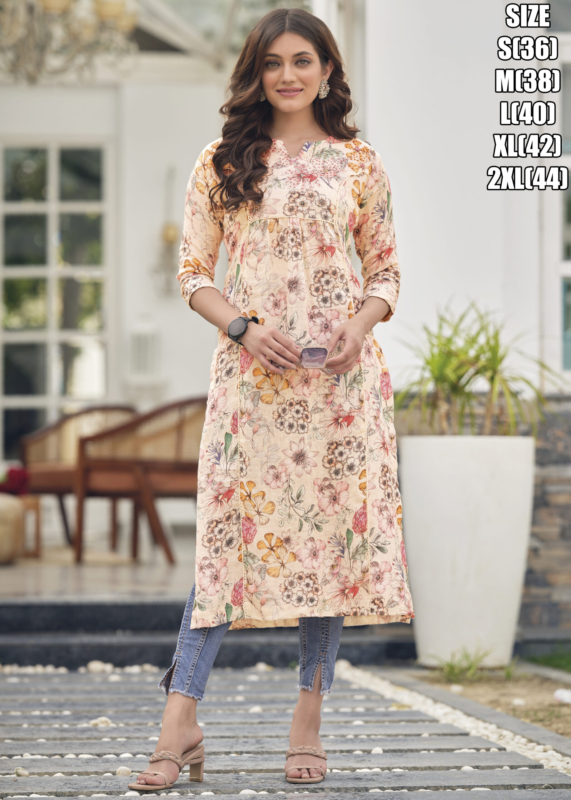 Heavy Lilen & Khatali Hand Work Rayon Kurti Collection