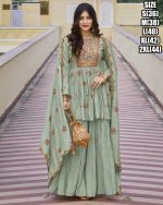 Adorn Yourself in the Exquisite Elegance of Heavy Silk & Embroidery Work on Our Stitched Sharara Pair A Celebration of Style