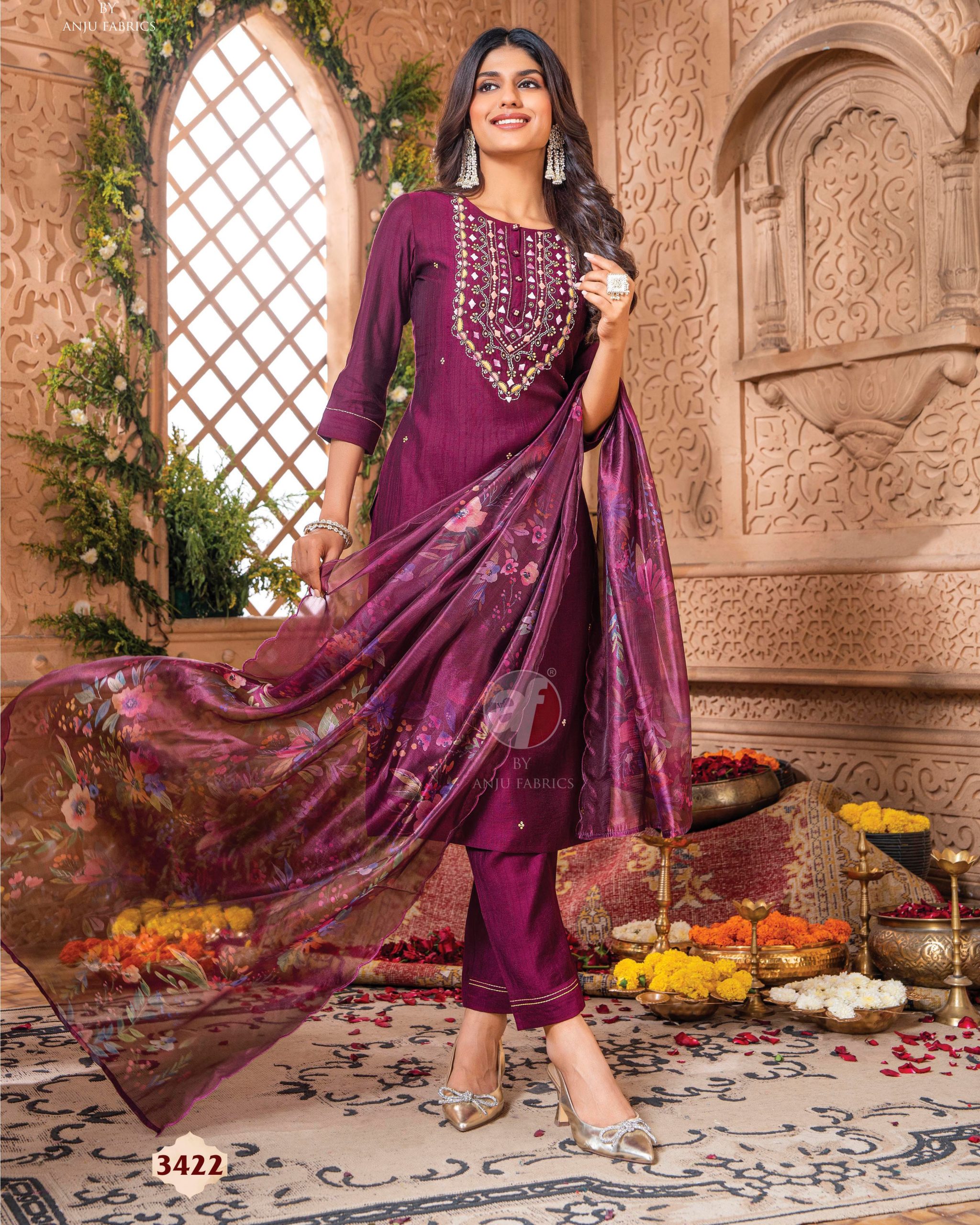 Immerse Yourself In Style With Our Stitched Viscose Kurti Set Enhanced By Beautiful Knots And Handwork Perfect For Effortless Party Elegance