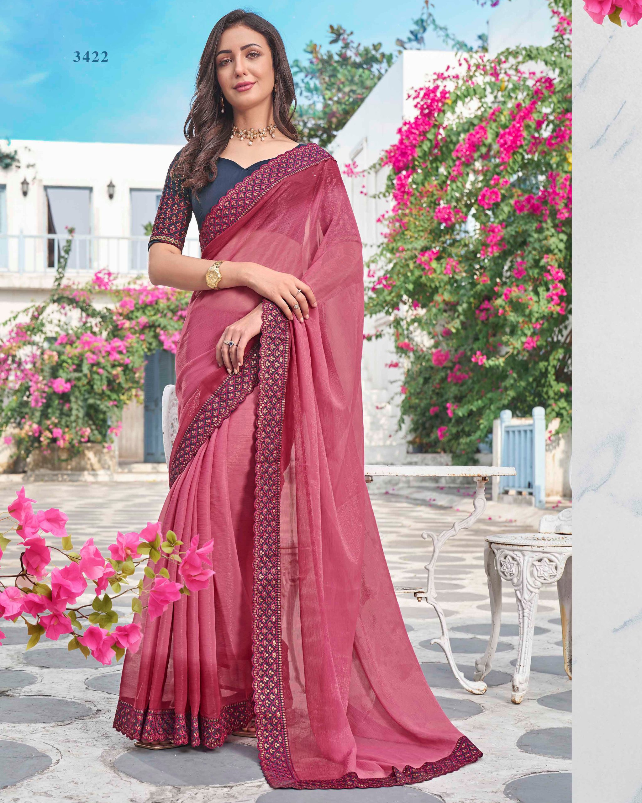 Flaunt Your Style in our Georgette Designer Saree with Blouse