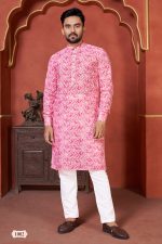 Presenting Readymade Cotton Schiffli Men Wear Kurta With Payjama.