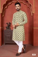 Presenting Readymade Cotton Schiffli Men Wear Kurta With Payjama.