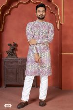 Presenting Readymade Cotton Schiffli Men Wear Kurta With Payjama.