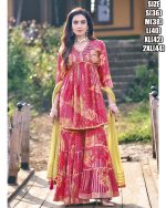 Elegant Pure Muslin Handwork Sharara Pair for Women