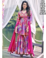 Elegant Pure Muslin Handwork Sharara Pair for Women