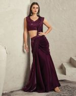 Ethnicrang Women's Un Stitched Embrodiery Partywear Designer Saree With Blouse