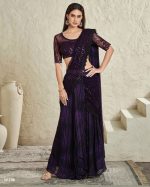 Ethnicrang Women's Un Stitched Embrodiery Partywear Designer Saree With Blouse