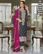 Ethnicrang Women's Premium Silk Stitched Embroidery Salwaar Kameez