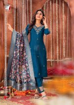 Anju Fabric Present Shenai Vol 6 Pure Dola Silk Kurti Pent & Dupatta