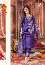 Anju Fabric Present Shenai Vol 6 Pure Dola Silk Kurti Pent & Dupatta