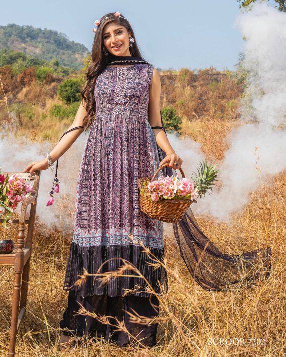 Anju Fabrics Present Nyra Cut Summer Collection Kurti Palazzo WIth Dupatta