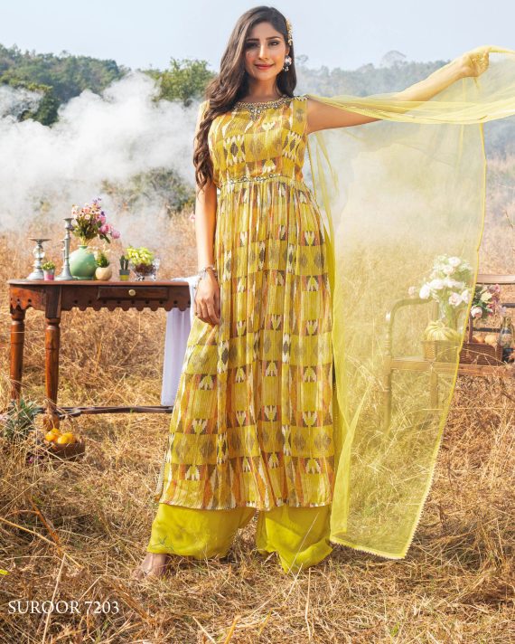 Anju Fabrics Present Nyra Cut Summer Collection Kurti Palazzo WIth Dupatta