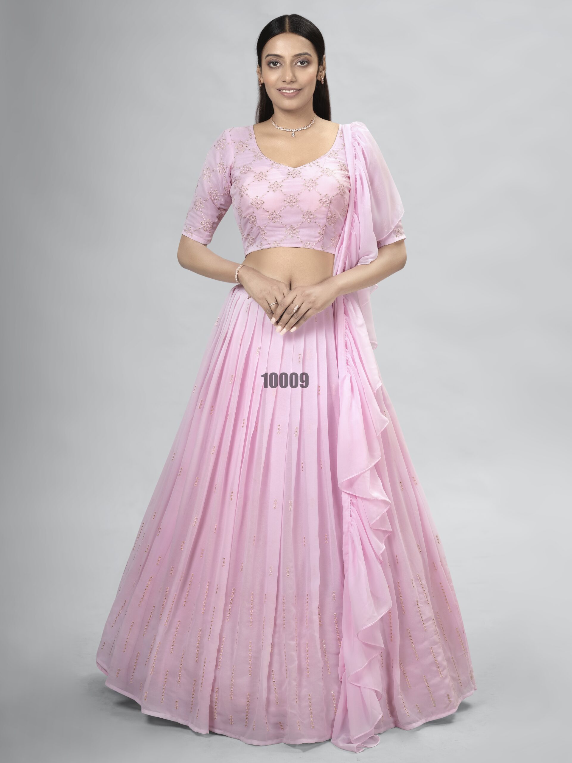 Presenting Stitched Georgette Designer Partywear Lehenga Choli Collection