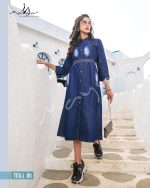 Mayur Fashion Present Tesla Cotton Denim Kurtis