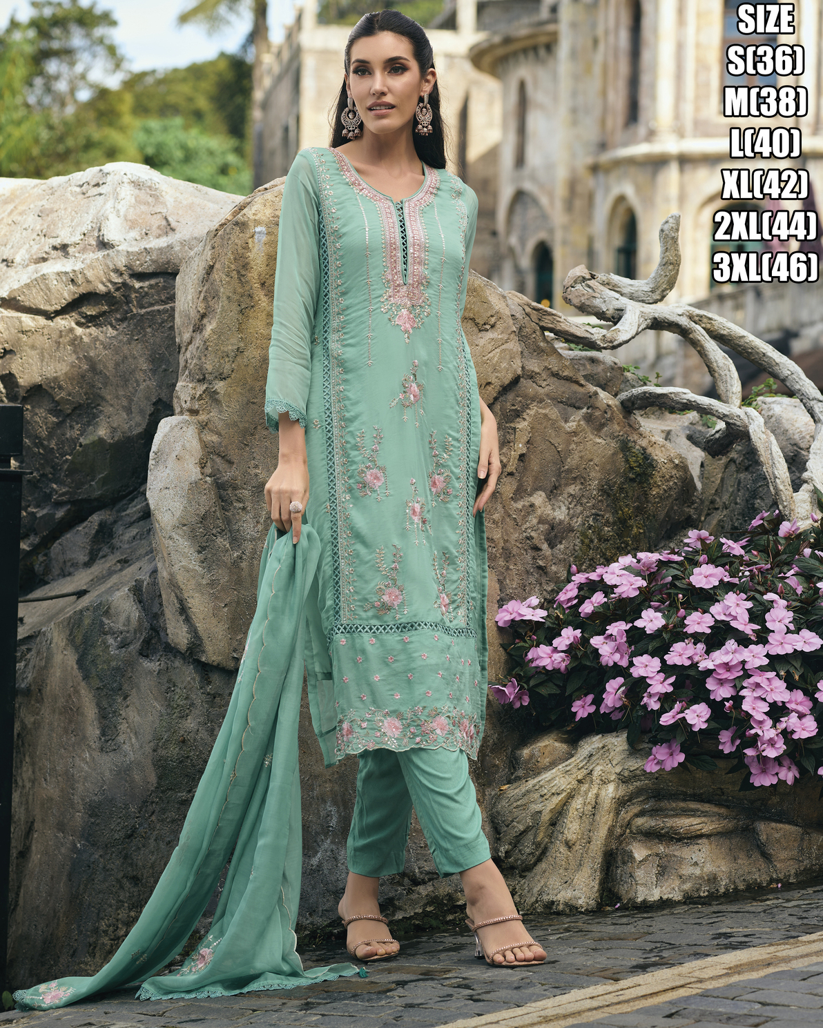 Ready To Wear Soft Organza Embroidery Salwar Suit Design Collection