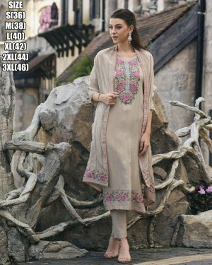 Ready To Wear Soft Organza Embroidery Salwar Suit Design Collection