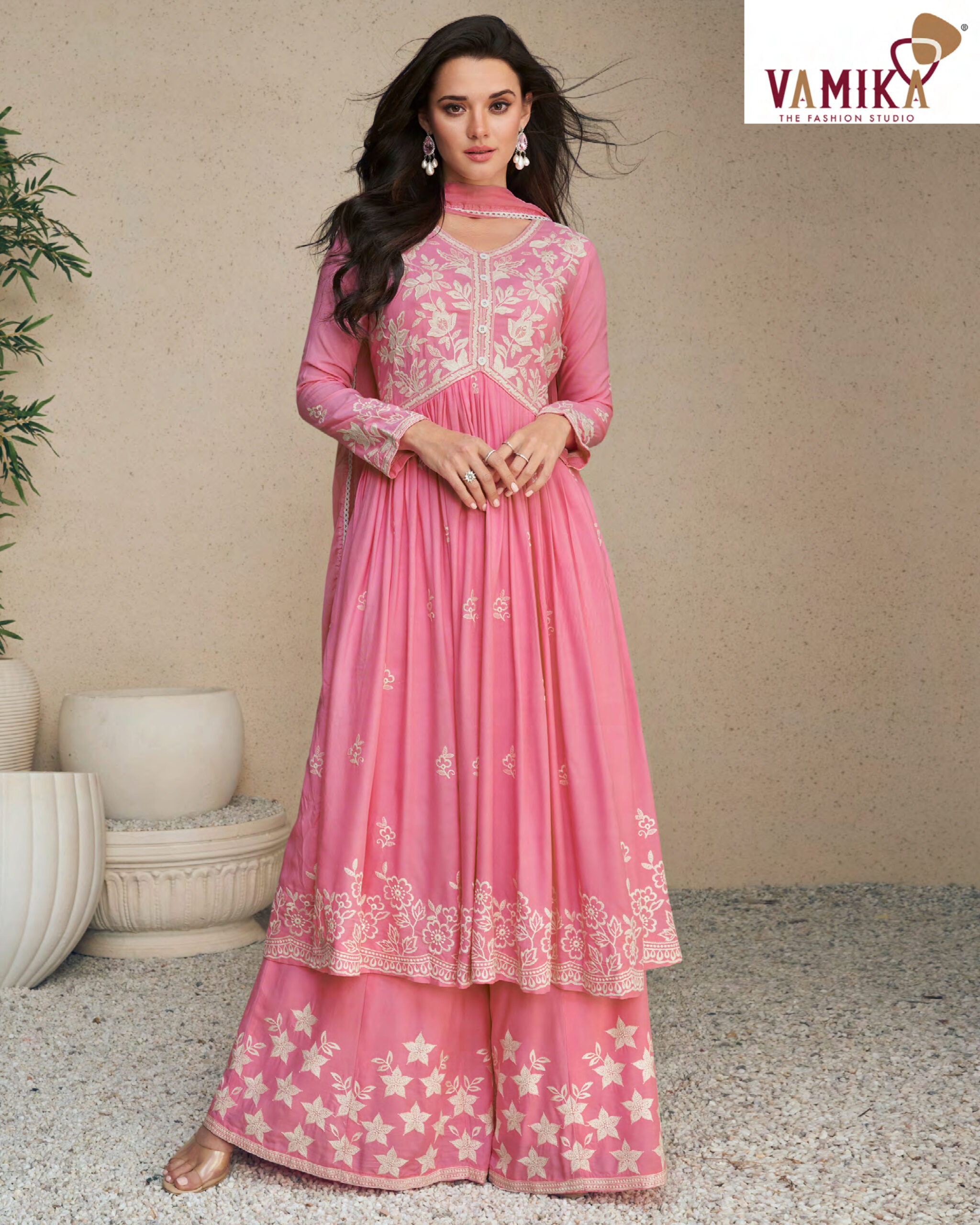 Vamika Present Hit Series Lakhnavi Vol 5 Kurti With Plazzo WIth Dupatta