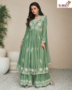 Vamika Present Hit Series Lakhnavi Vol 5 Kurti With Plazzo WIth Dupatta