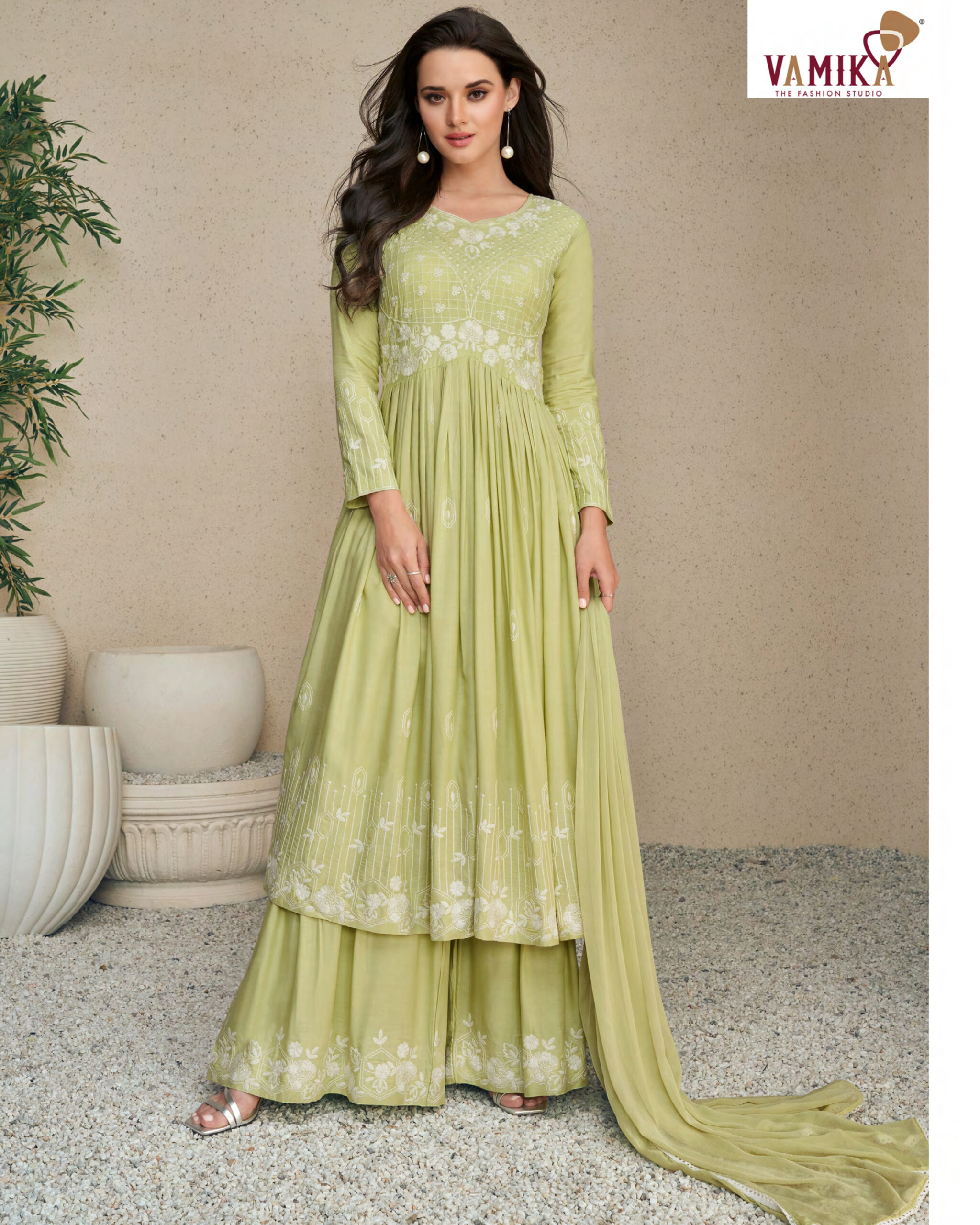 Vamika Present Hit Series Lakhnavi Vol 5 Kurti With Plazzo WIth Dupatta