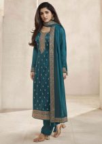 Discover The Allure Of Our Semistitched Silk Georgette Salwar Suit Set Complete With Santoon Inner, Silk Bottom, And Chiffon Dupatta