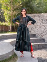 Readymade Dobby Rayon Hand Work Nyra Cut Kurtis