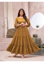 Readymade Rayon Dobby Handwork Long Gown