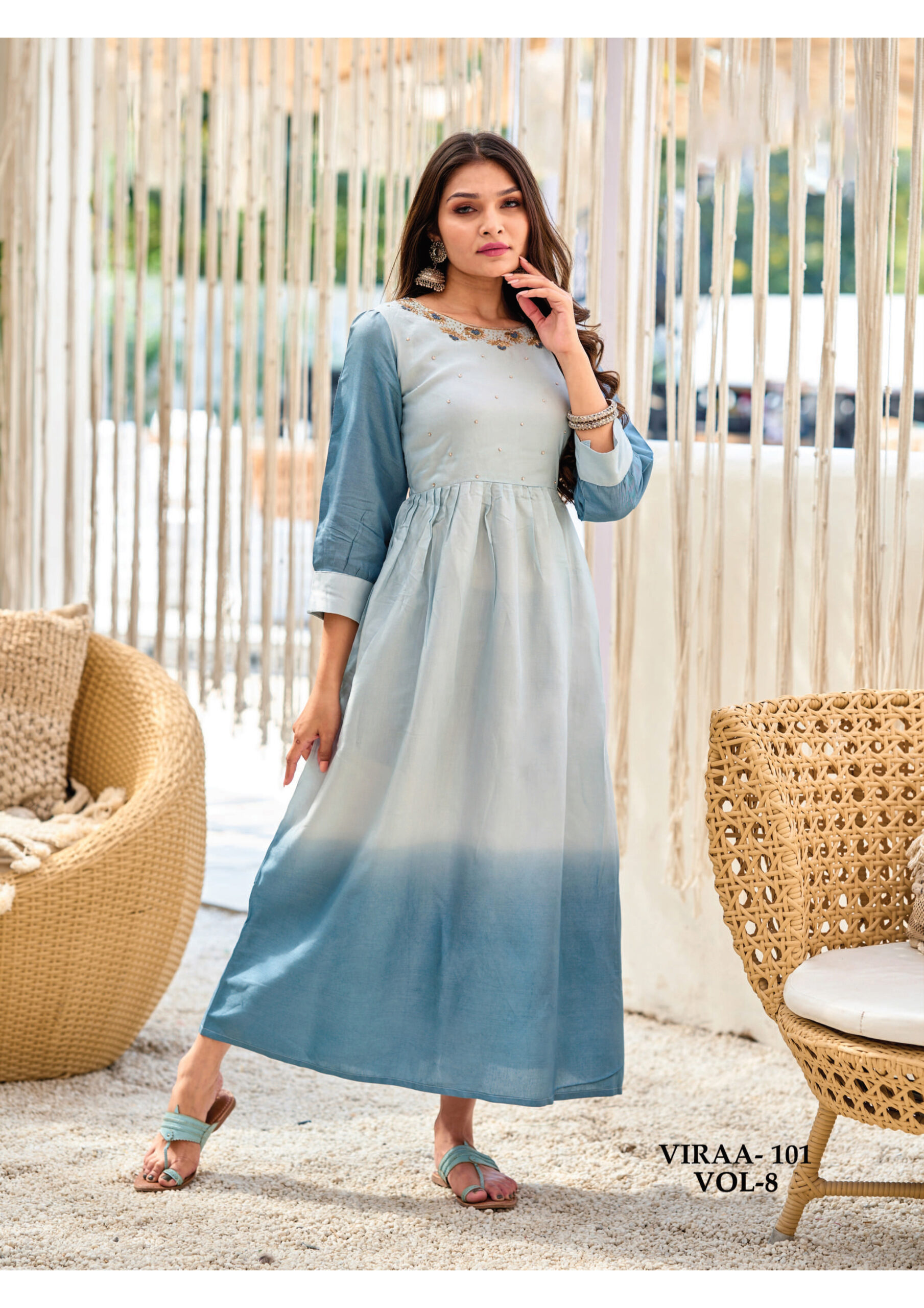 Readymade Fancy Silk With Zardosi Work Gown