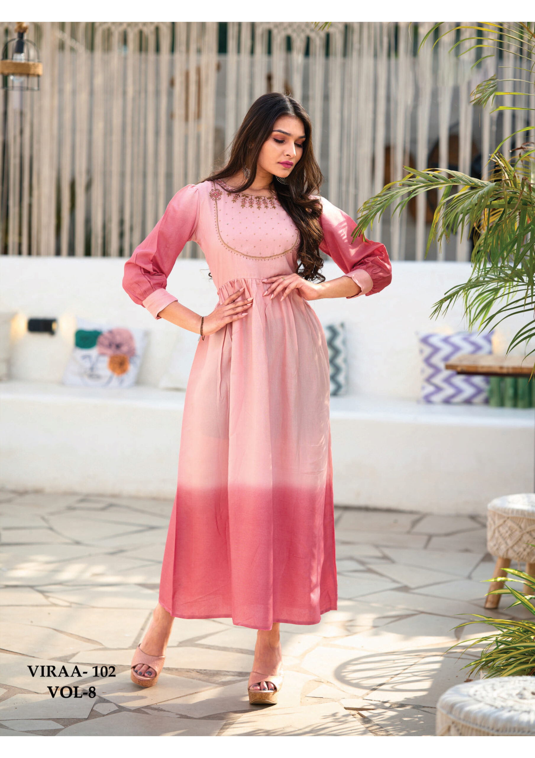 Readymade Fancy Silk With Zardosi Work Gown