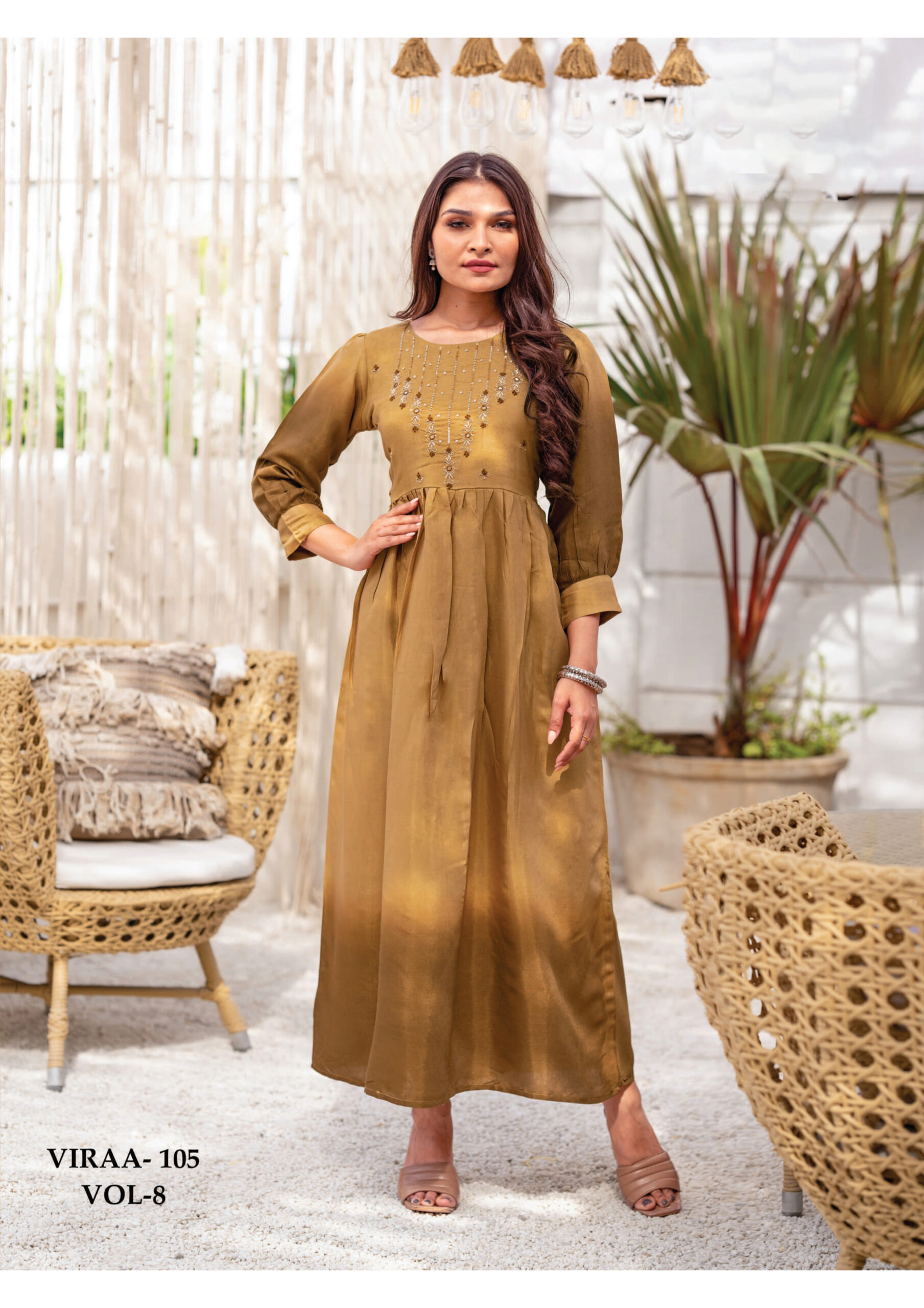 Readymade Fancy Silk With Zardosi Work Gown