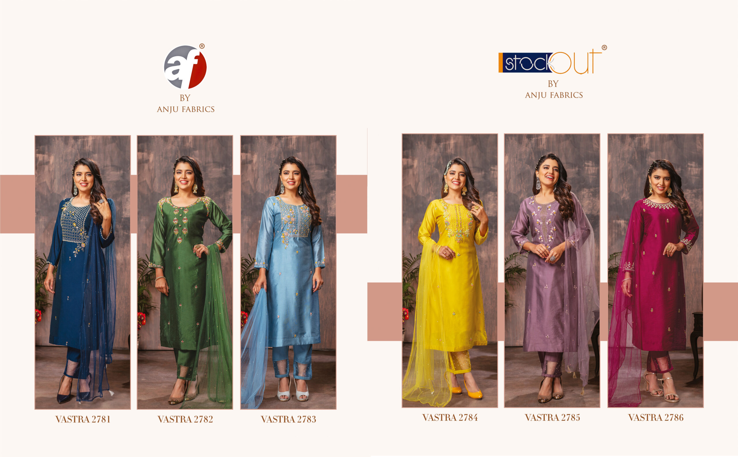 Anju Fabrics Presents Vastra Vol 2 Pure Viscose Stitched Kurtis Pent Dupatta Set