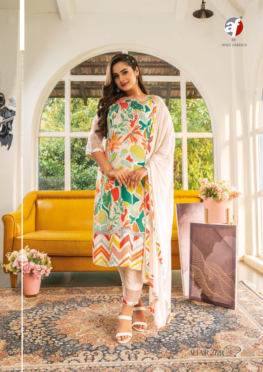 Anju Fabrics Presents Affair Viscose Silk Stitched Kurtis