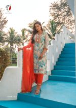 Anju Fabrics Presents Affair Pure Viscose Stitched Kurtis Pent Dupatta Set