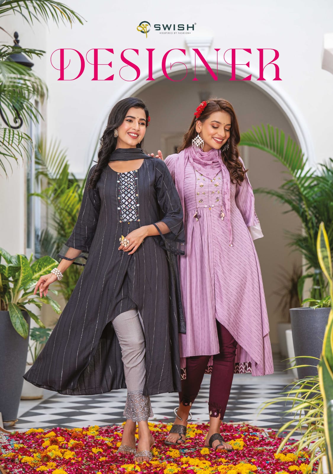 Swish Kitty Party Rich Liva Viscose Designer Kurti Pent & Dupatta Collection