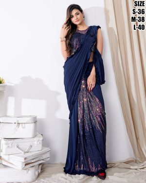 Ready To Wear Designer Saree With Handwork Stitched Blouse Collection