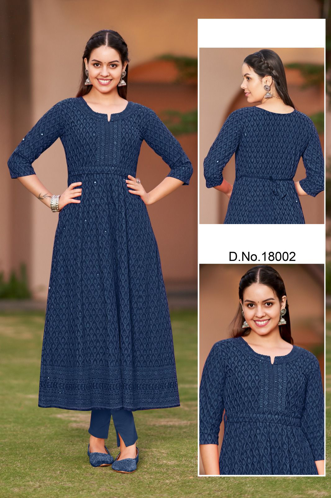 Rayon Schiffli Anarkali kurtis