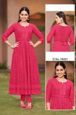 Rayon Schiffli Anarkali kurtis