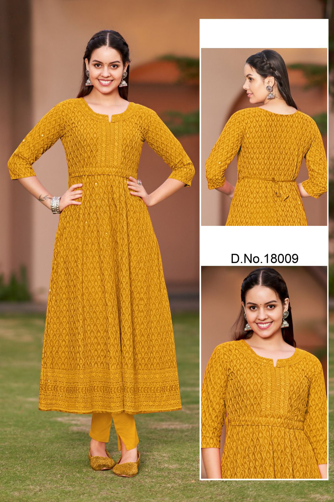 Rayon Schiffli Anarkali kurtis