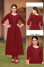 Rayon Schiffli Anarkali kurtis