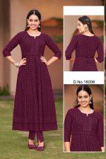 Rayon Schiffli Anarkali kurtis
