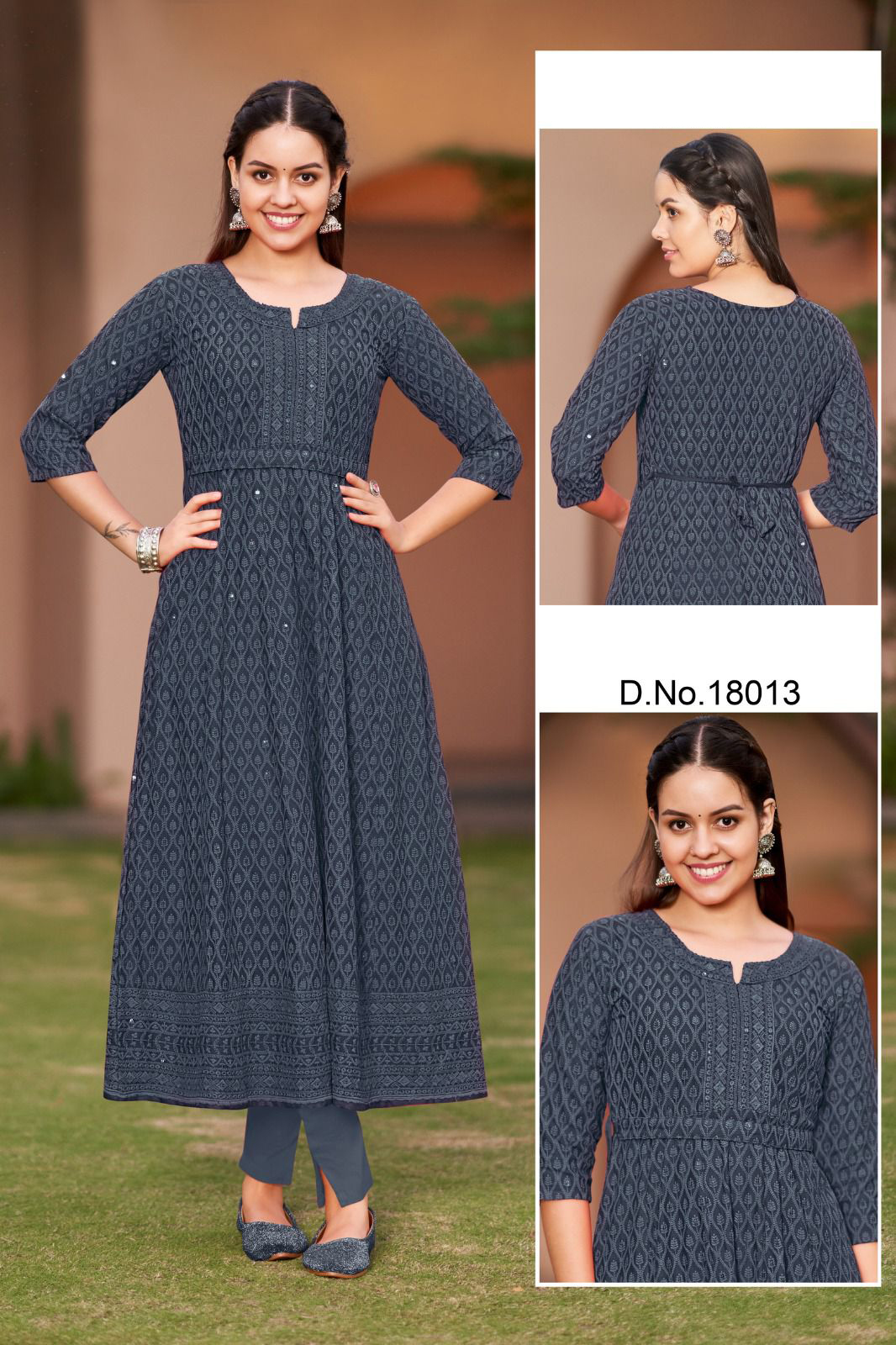 Rayon Schiffli Anarkali kurtis