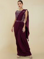 Celebrity Style Fancy Ready To Wear Saree with Readymade Blouse