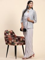 Designer Ready To Wear Saree With Stitched Blouse With Jacket